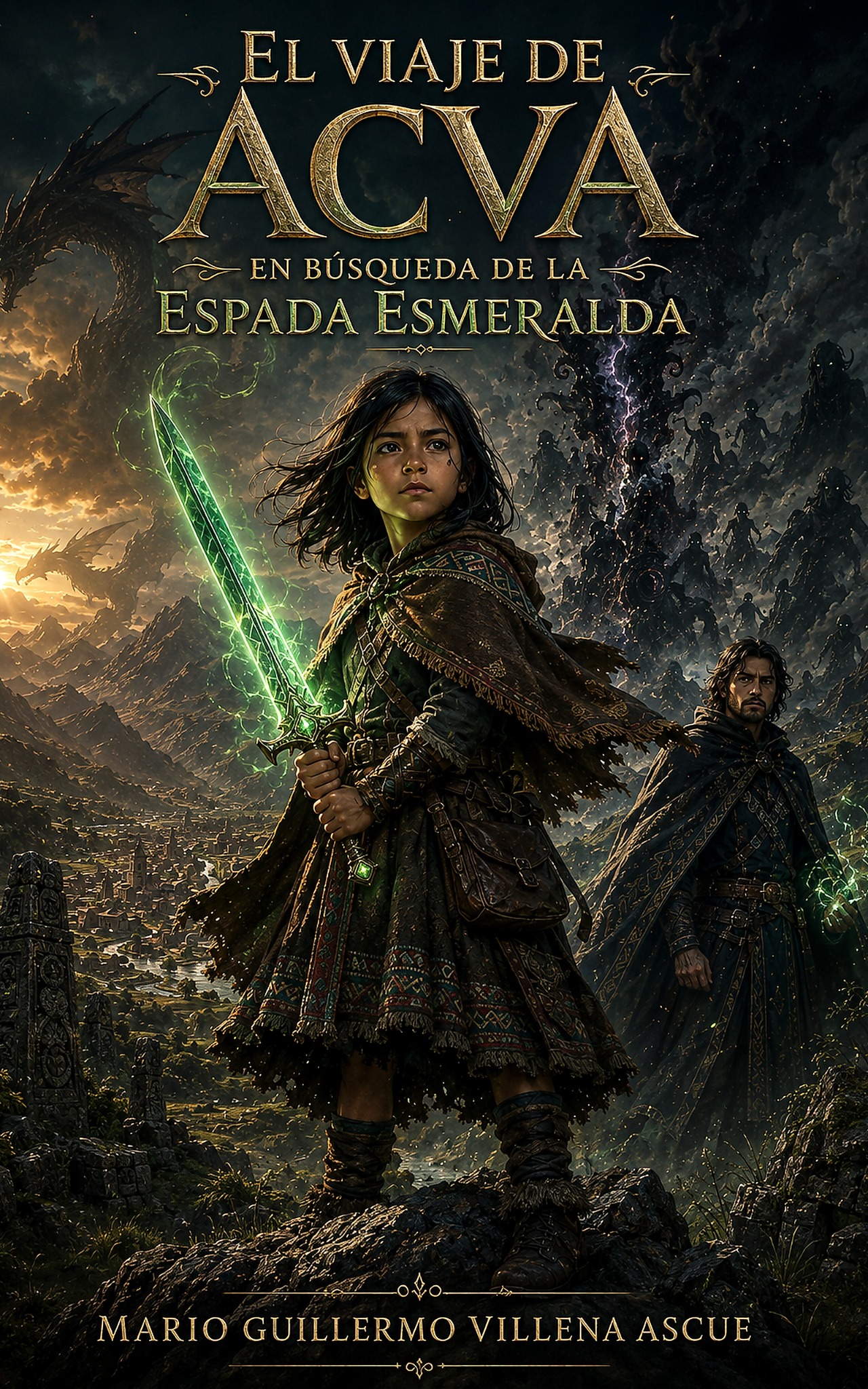 Portada definitiva de El viaje de ACVA en búsqueda de la Espada Esmeralda